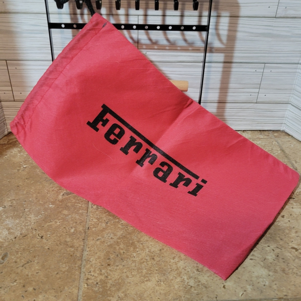 Ferrari Red Shoe Storage Drawstring Bag HTF